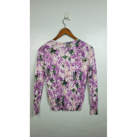 J. Crew Purple Floral Tissue Light Cardigan XS - Picture 5 of 7
